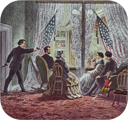 American President Abraham Lincoln Assasinated
Unattributed אברהם לינקולן נורה בראשו. ציור המבוסס על איור מאת ט"מ מקאליסטר, סביבות 1870