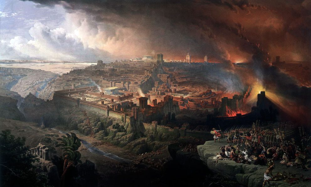 Walls of Jerusalem breached by Romans
Sara Jo Ben Zvi David Roberts, The Siege of Jerusalem, oil on canvas, 19th century