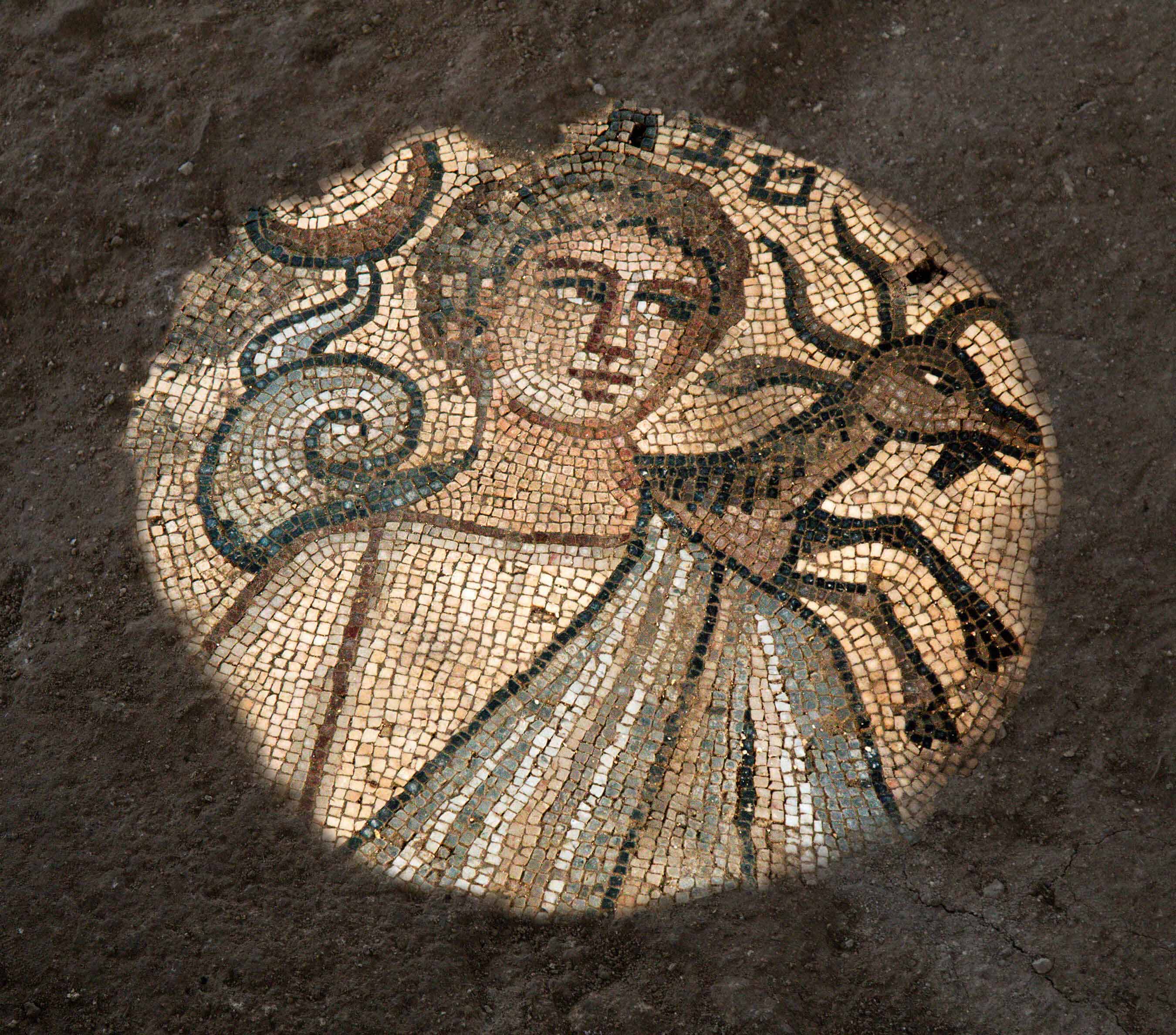 Piecing Huqoq Together
Jim Haberman Personification of the Hebrew month of Tevet, with zodiac sign of Capricorn