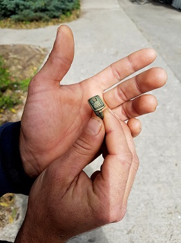 טבעת עתיקה בערוגות המושב
צילום: ניר דיסטלפלד, רשות העתיקות