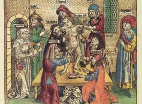 Illustration of the Trento blood libel from the Nuremberg Chronicle, printed in 1493