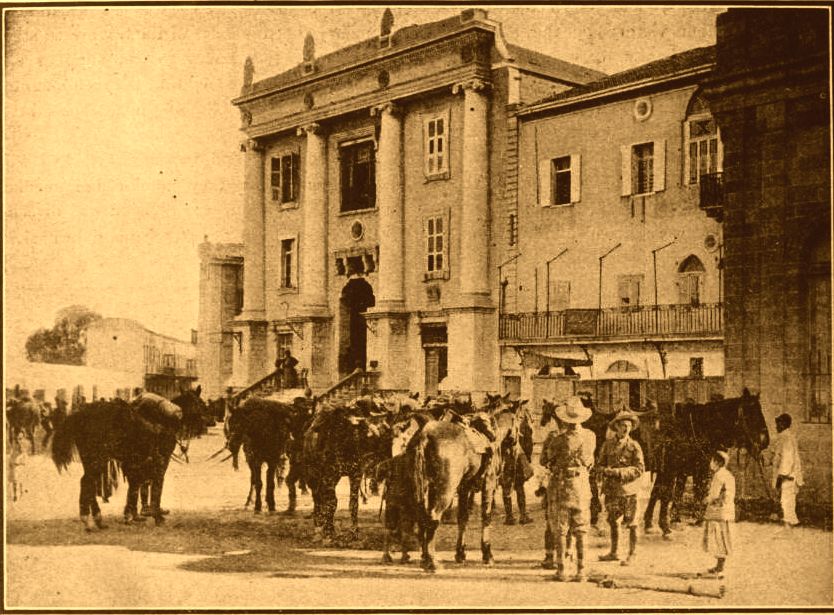 From Jaffa to Jerusalem
British soldiers in front of Jaffa Municipal bldg 1918