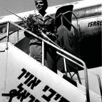 Kahane’s Religious Affairs Ministry served even Diaspora communities. An El Al stewardess poses with a lulav to be delivered in time for the Sukkot holiday